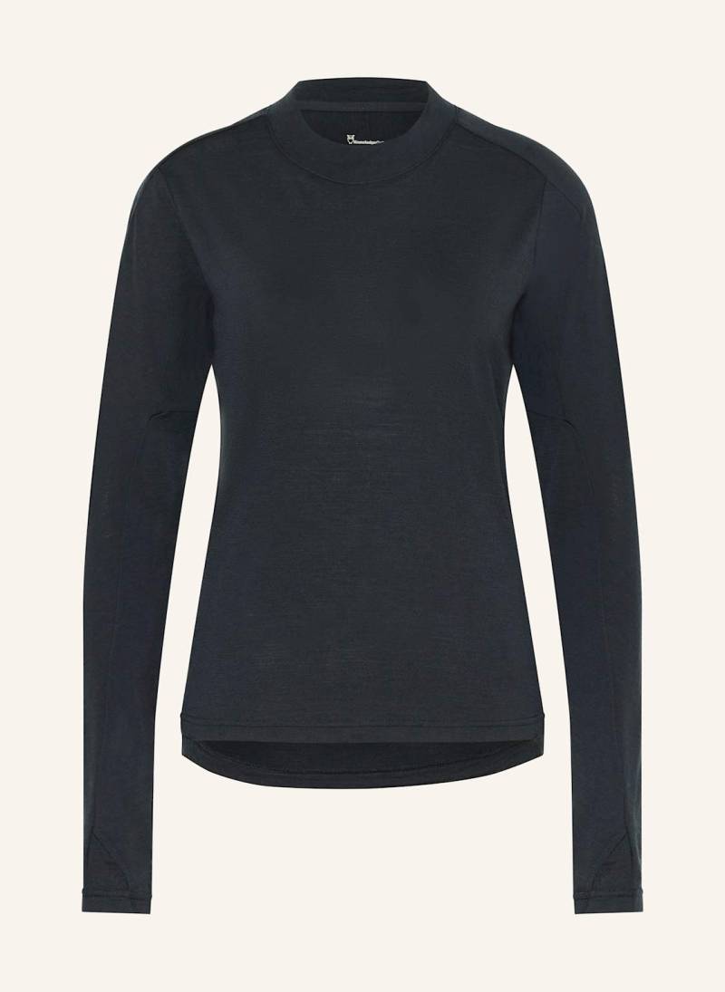 Knowledgecotton Apparel Longsleeve Dynamic Wool 175 Aus Merinowolle blau von KnowledgeCotton Apparel