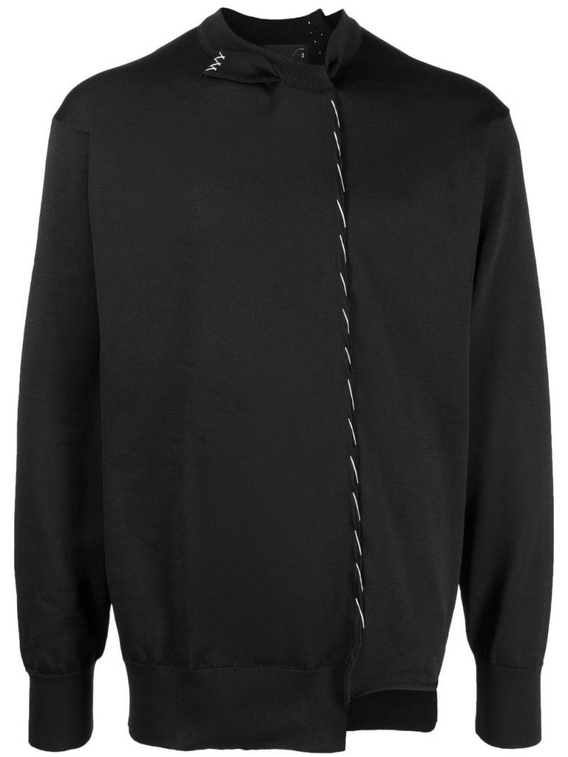 Kolor asymmetrical tonal-stitch jumper - Black von Kolor
