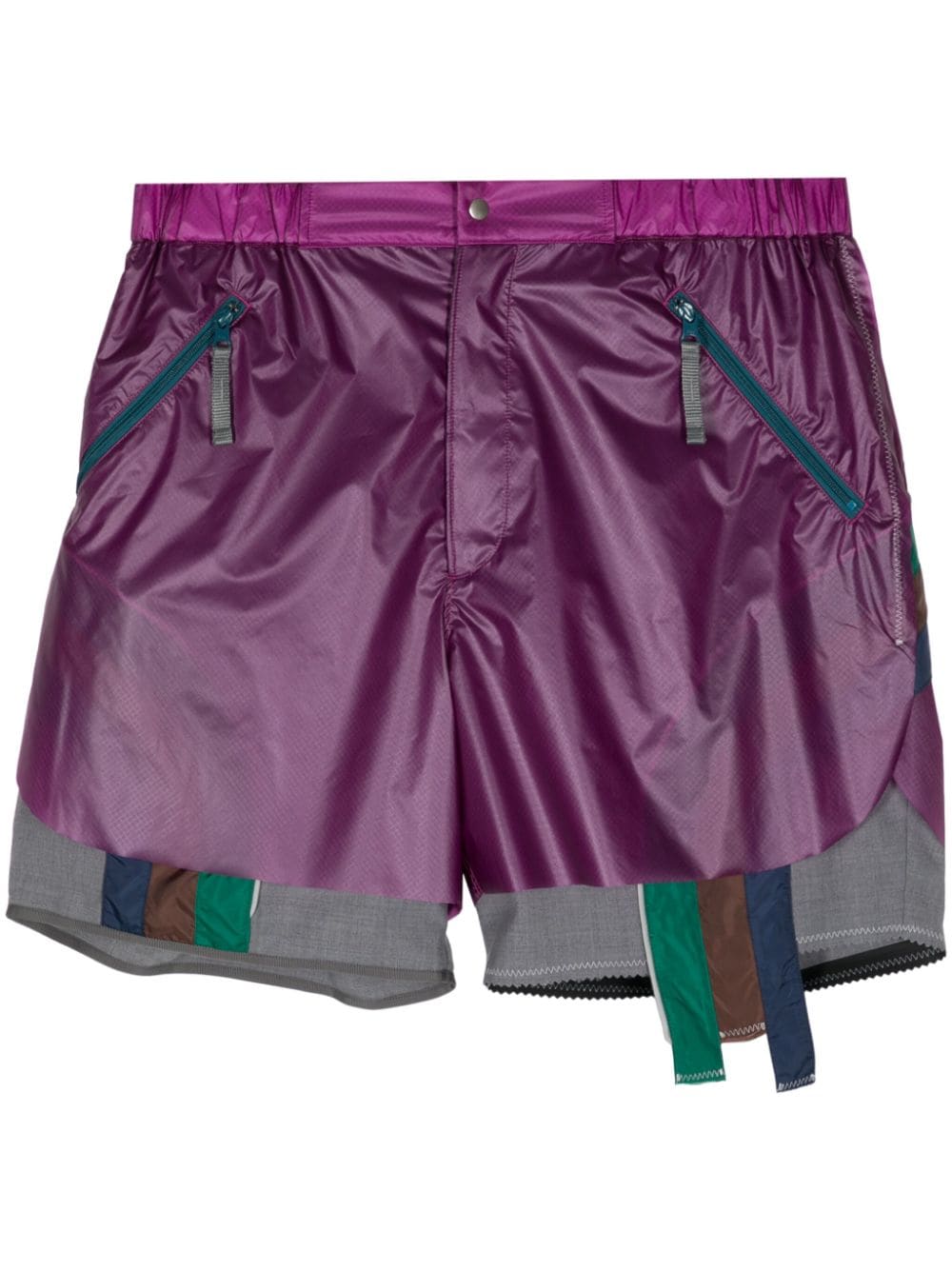 Kolor colour-block panelled shorts - Purple von Kolor