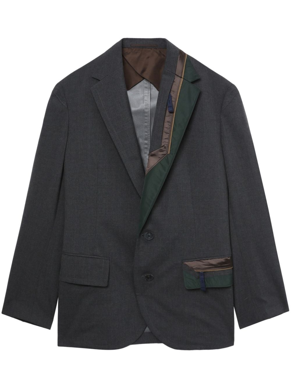 Kolor contrasting-panel blazer - Grey von Kolor