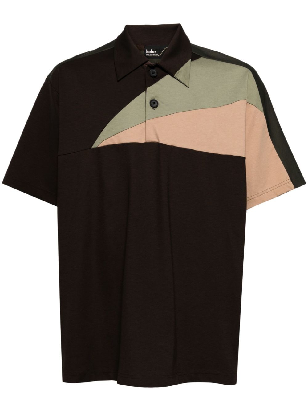 Kolor geometric-print polo shirt - Brown von Kolor