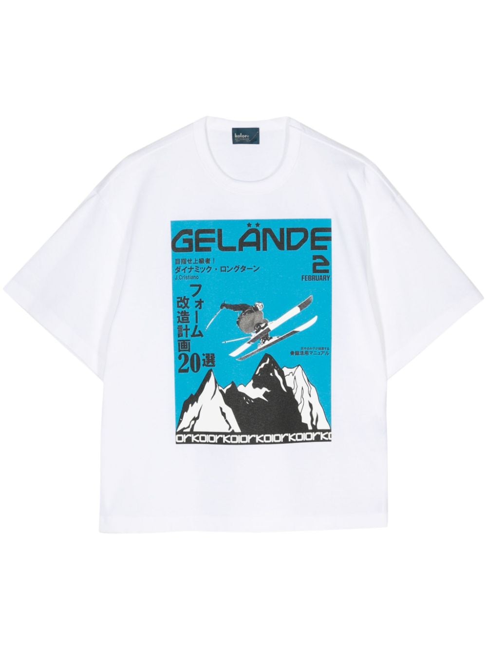 Kolor graphic-print cotton T-shirt - White von Kolor