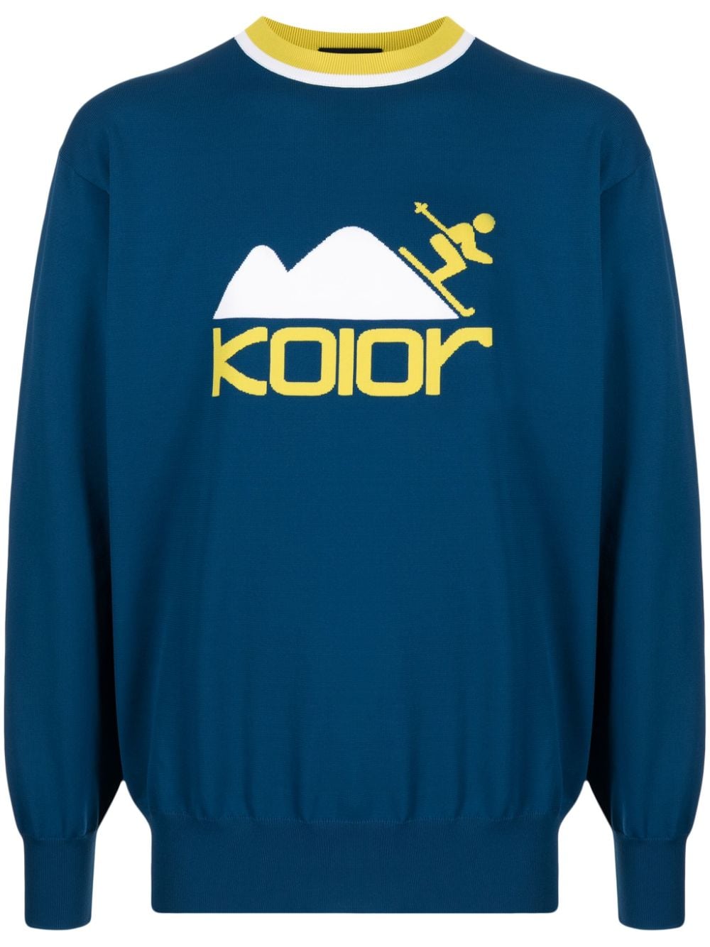 Kolor intarsia-knit logo jumper - Black von Kolor