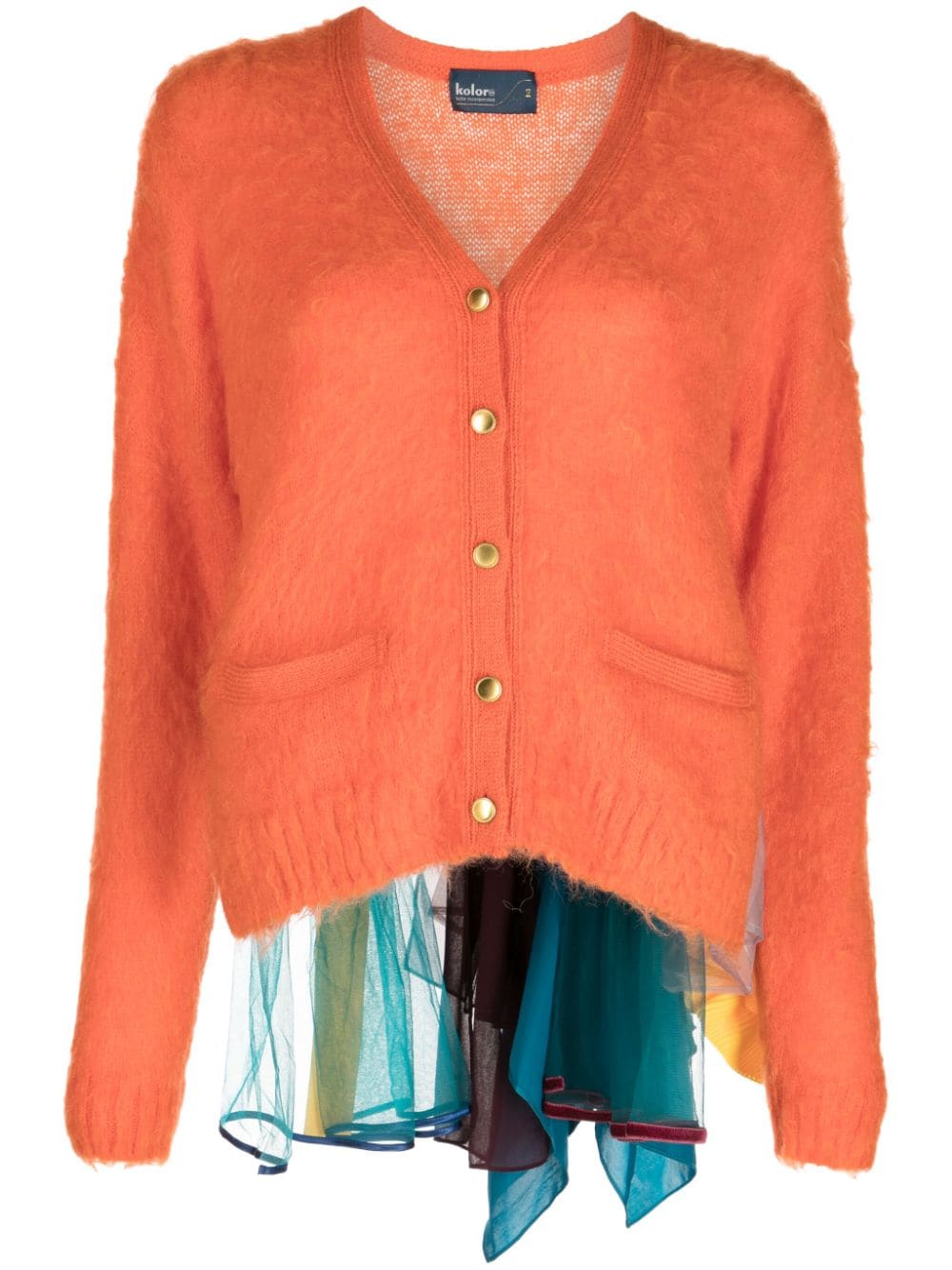 Kolor layered brushed cardigan - Orange von Kolor