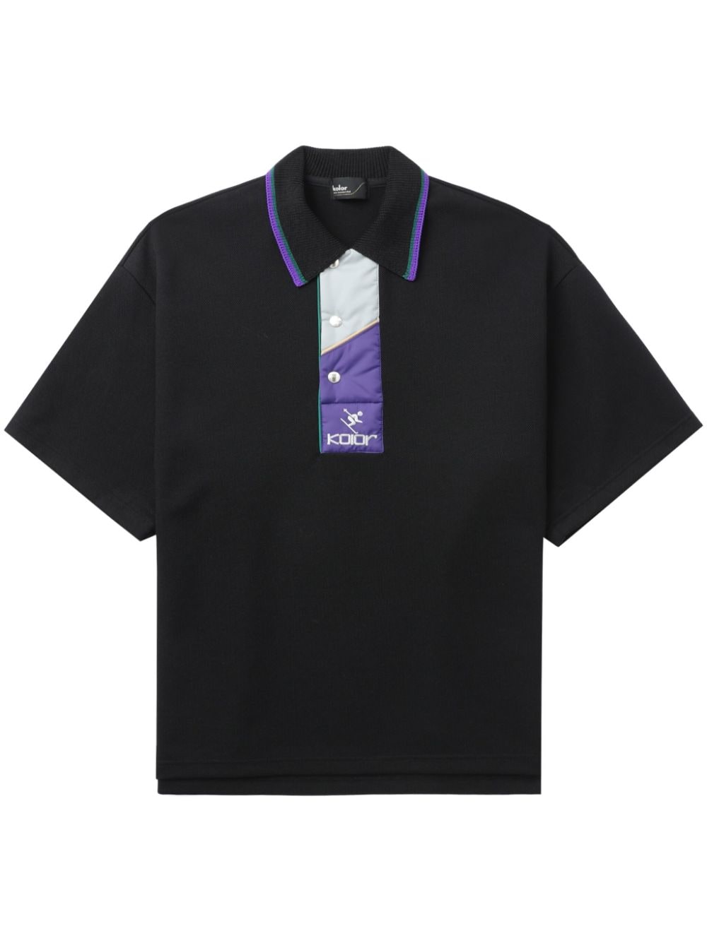 Kolor logo-embroidered polo shirt - Black von Kolor