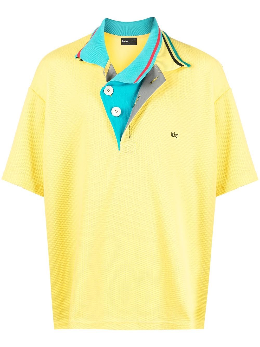 Kolor logo-embroidered polo shirt - Yellow von Kolor
