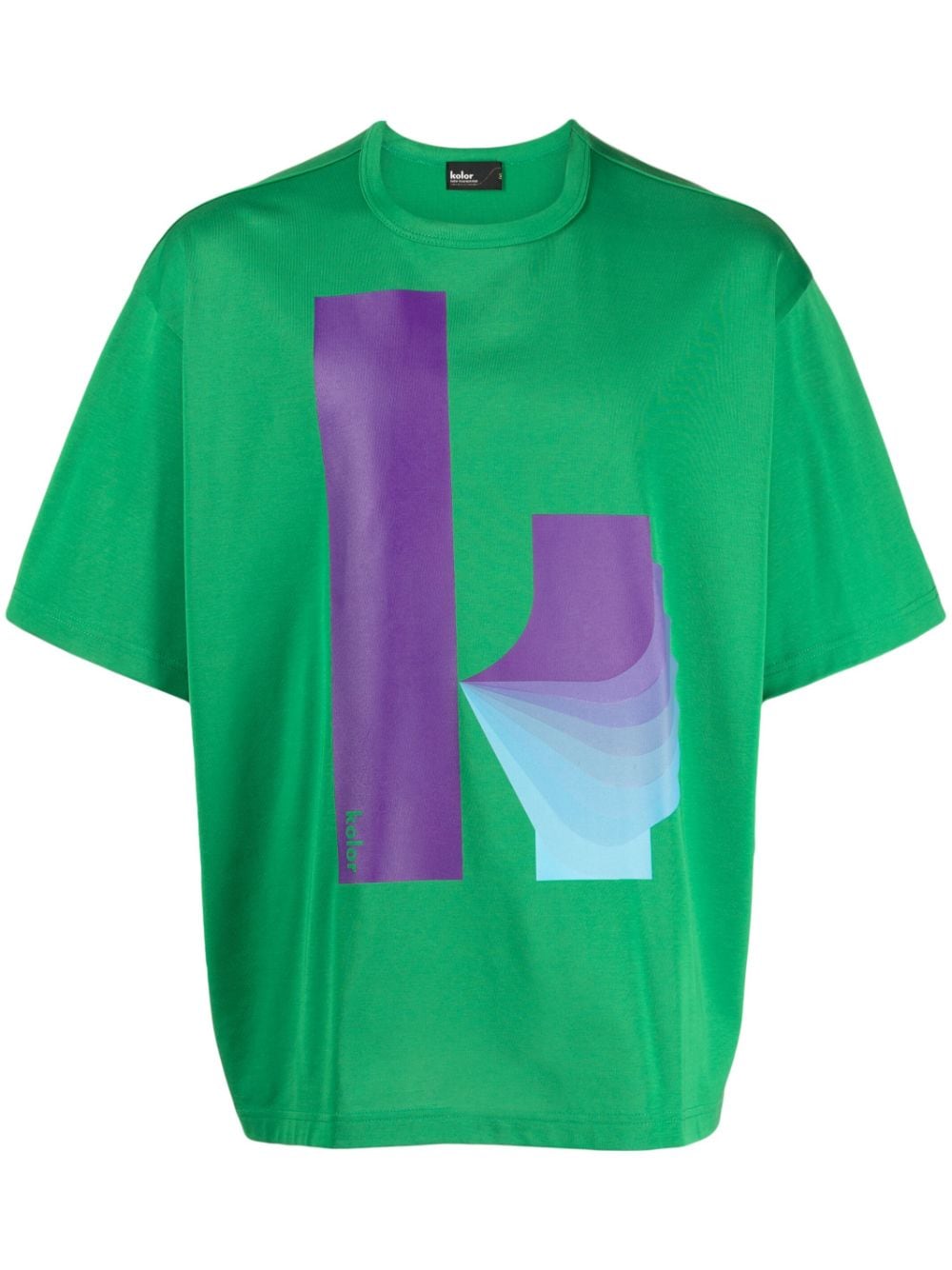 Kolor logo-print cotton T-shirt - Green von Kolor