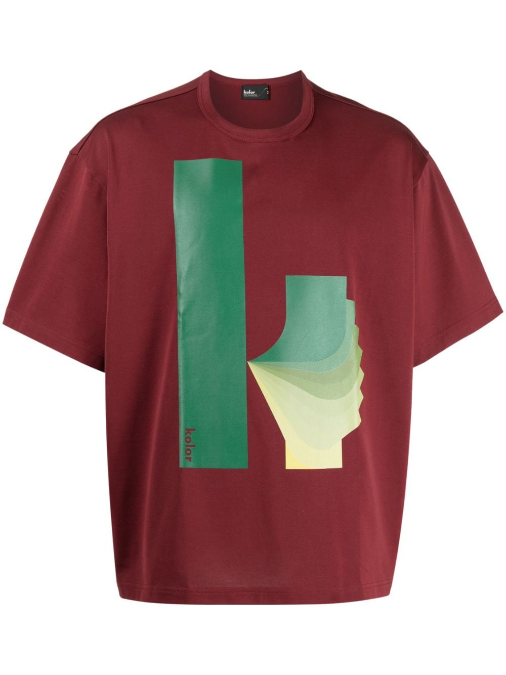 Kolor logo-print cotton T-shirt - Red von Kolor