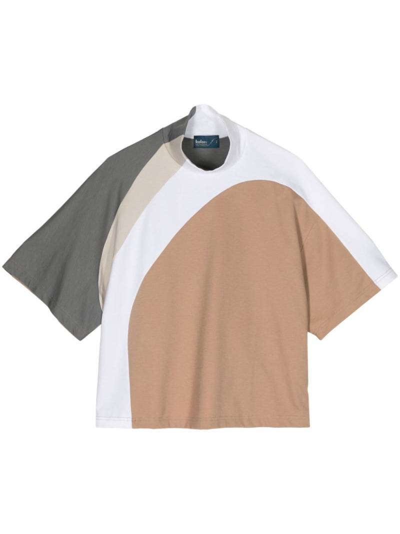 Kolor panelled jersey T-shirt - Brown von Kolor