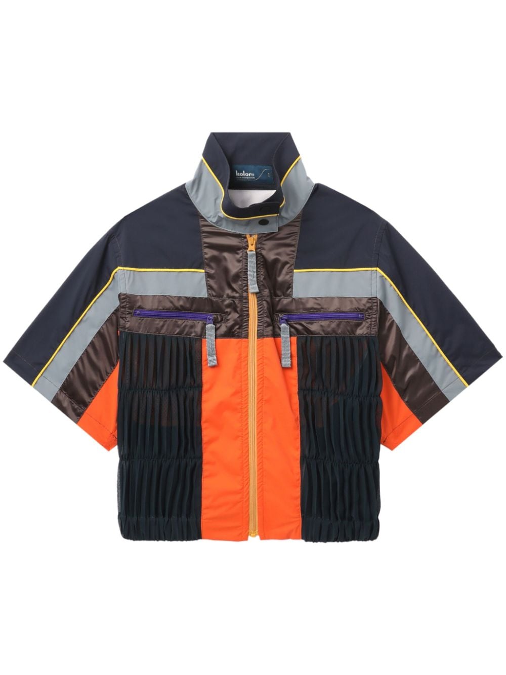 Kolor panelled mock-neck shirt - Orange von Kolor