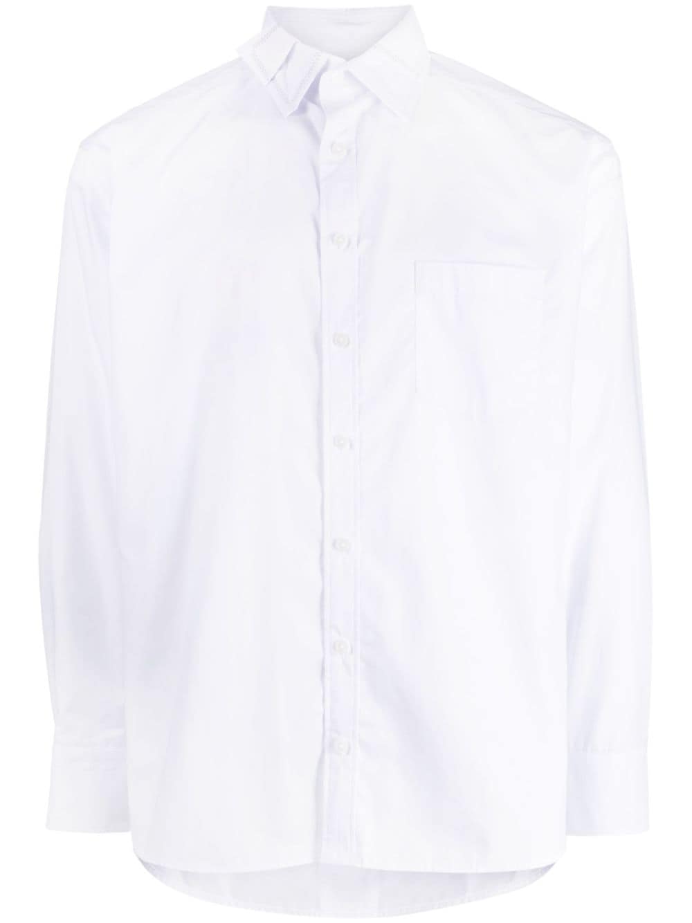 Kolor patchwork-detail long-sleeve shirt - White von Kolor