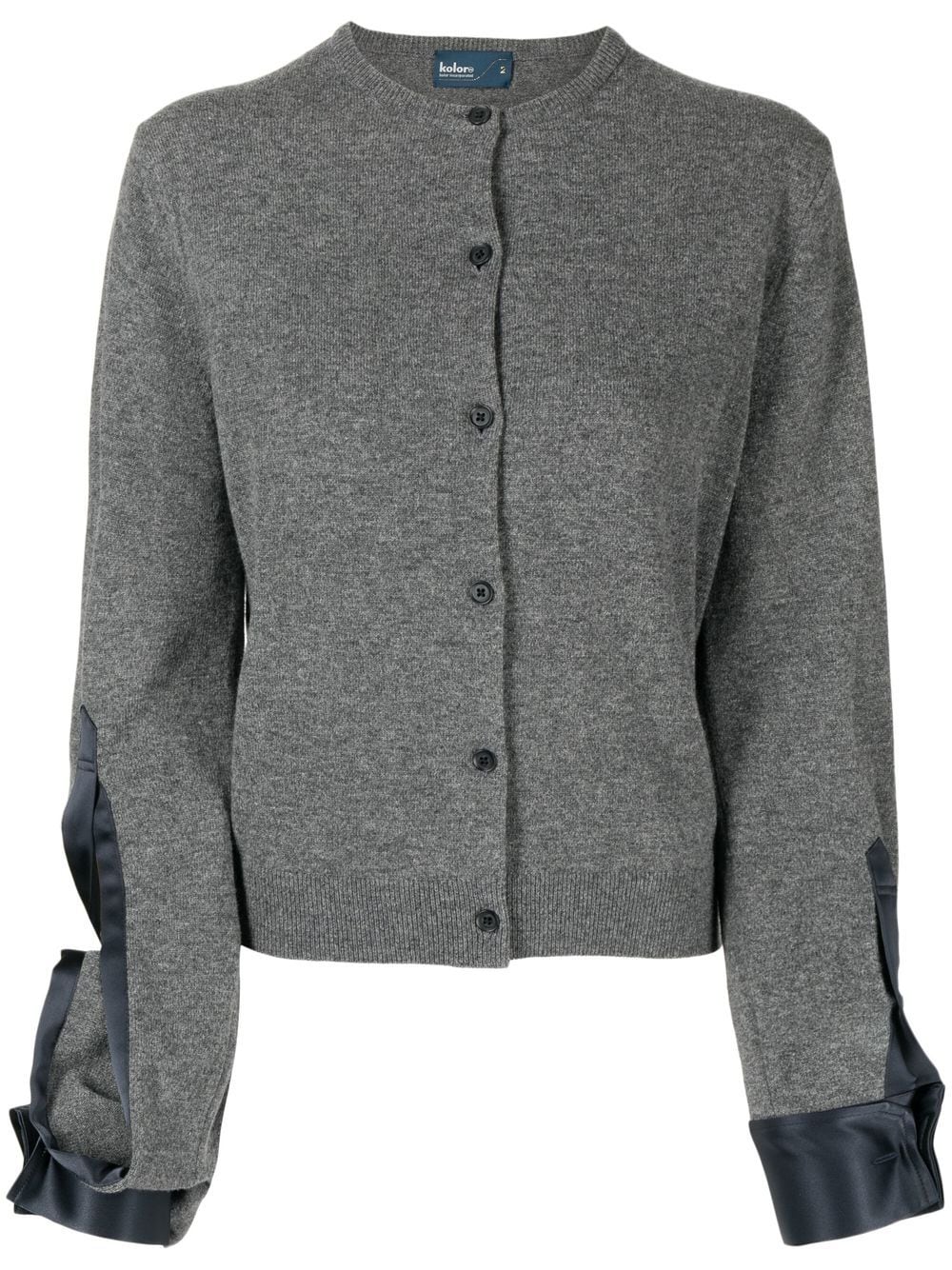 Kolor slit-sleeve button-up cardigan - Grey von Kolor