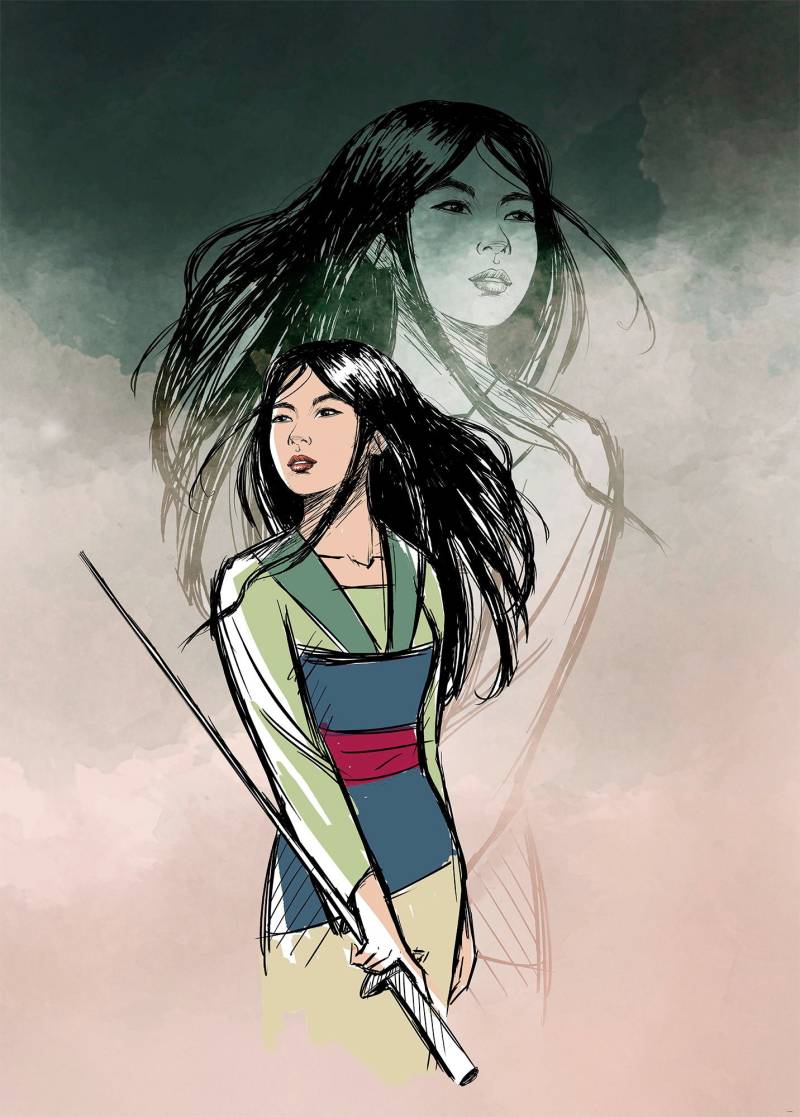 Komar Vliestapete »Digitaldruck Vlies - Brave Mulan - Grösse 200 x 280 cm«, bedruckt, Kinderzimmer von Komar