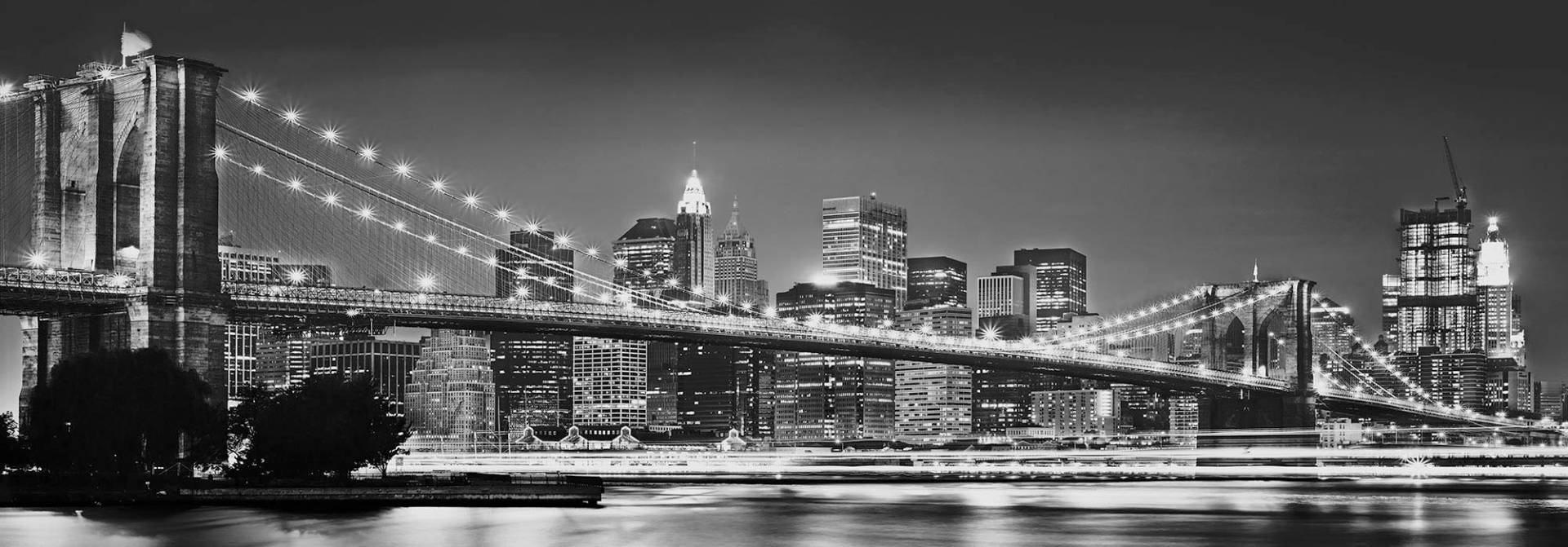 Komar Vliestapete »Digitaldruck Vlies - Brooklyn Bridge - Grösse 400 x 140 cm«, bedruckt, Wohnzimmer, Schlafzimmer von Komar