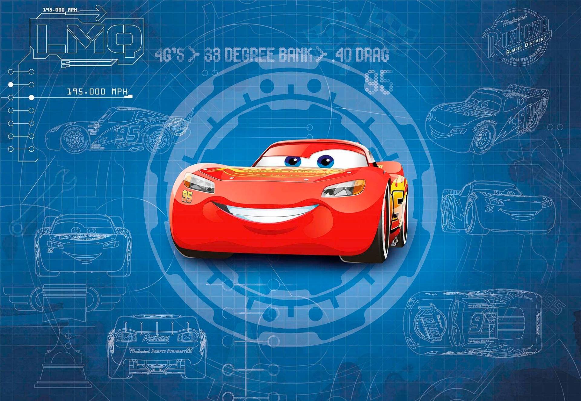 Komar Fototapete »Cars3 Blueprint« von Komar