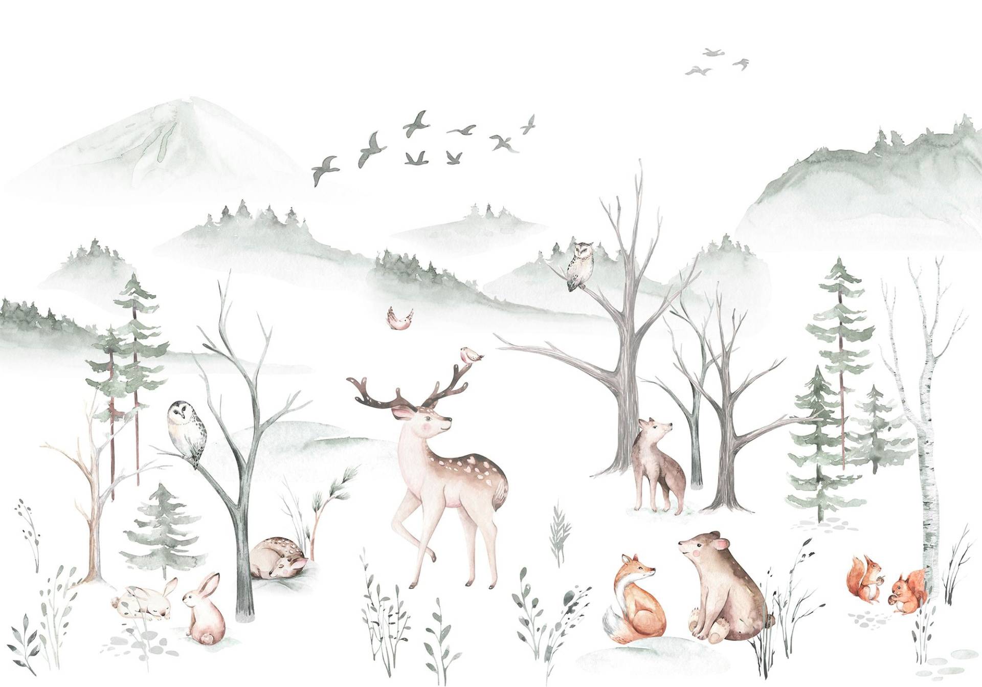 Komar Vliestapete »Digitaldruck Vlies - Cozy Woods - Grösse 400 x 280 cm«, bedruckt, Kinderzimmer Komar Vliestapete »Digitaldruck Vlies - Cozy Woods - Grösse 400 x 280 cm«, bedruckt, Kinderzimmer von Komar