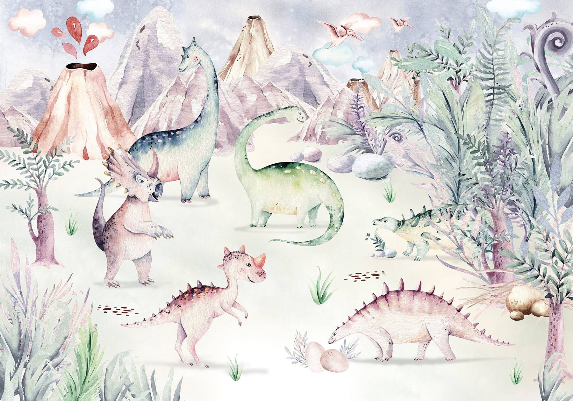 Komar Vliestapete »Digitaldruck Vlies - Dino Playground - Grösse 400 x 280 cm«, bedruckt, Kinderzimmer Komar Vliestapete »Digitaldruck Vlies - Dino Playground - Grösse 400 x 280 cm«, bedruckt, Kinderzimmer von Komar