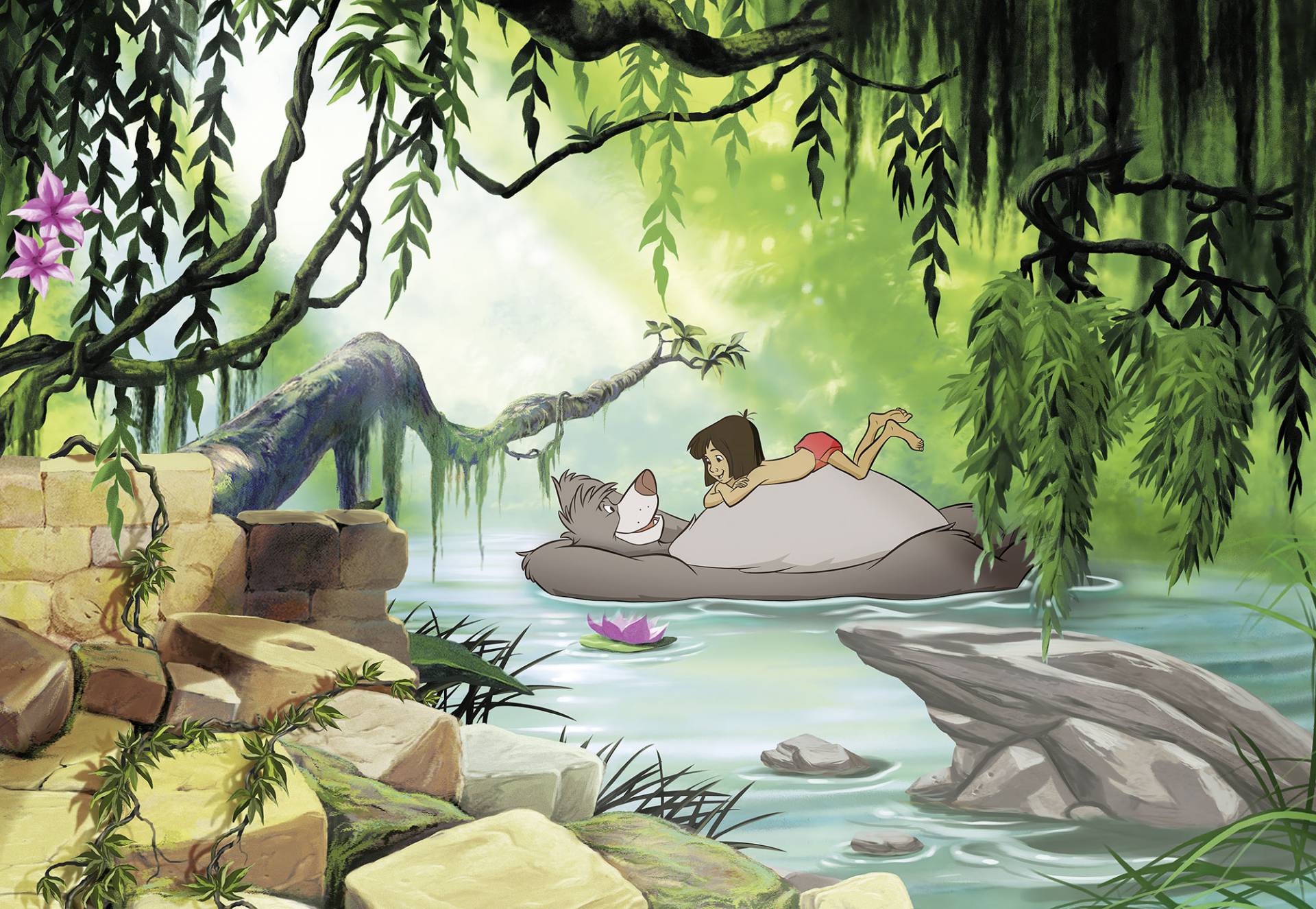 Komar Fototapete »Jungle book swimming with Baloo« von Komar