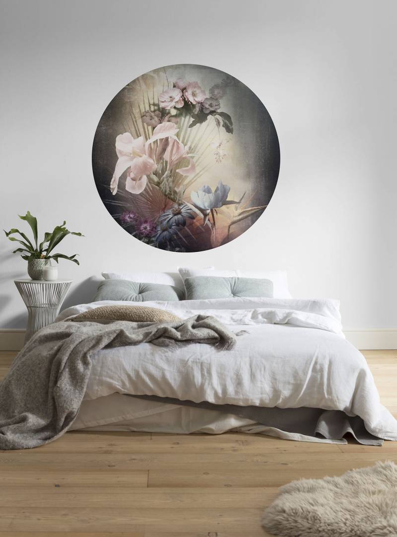 Komar Wandtattoo »selbstklebendes Vlies - Flemish Flowers - Grösse 125 x 125 cm«, (1 St.), rund und selbstklebend von Komar