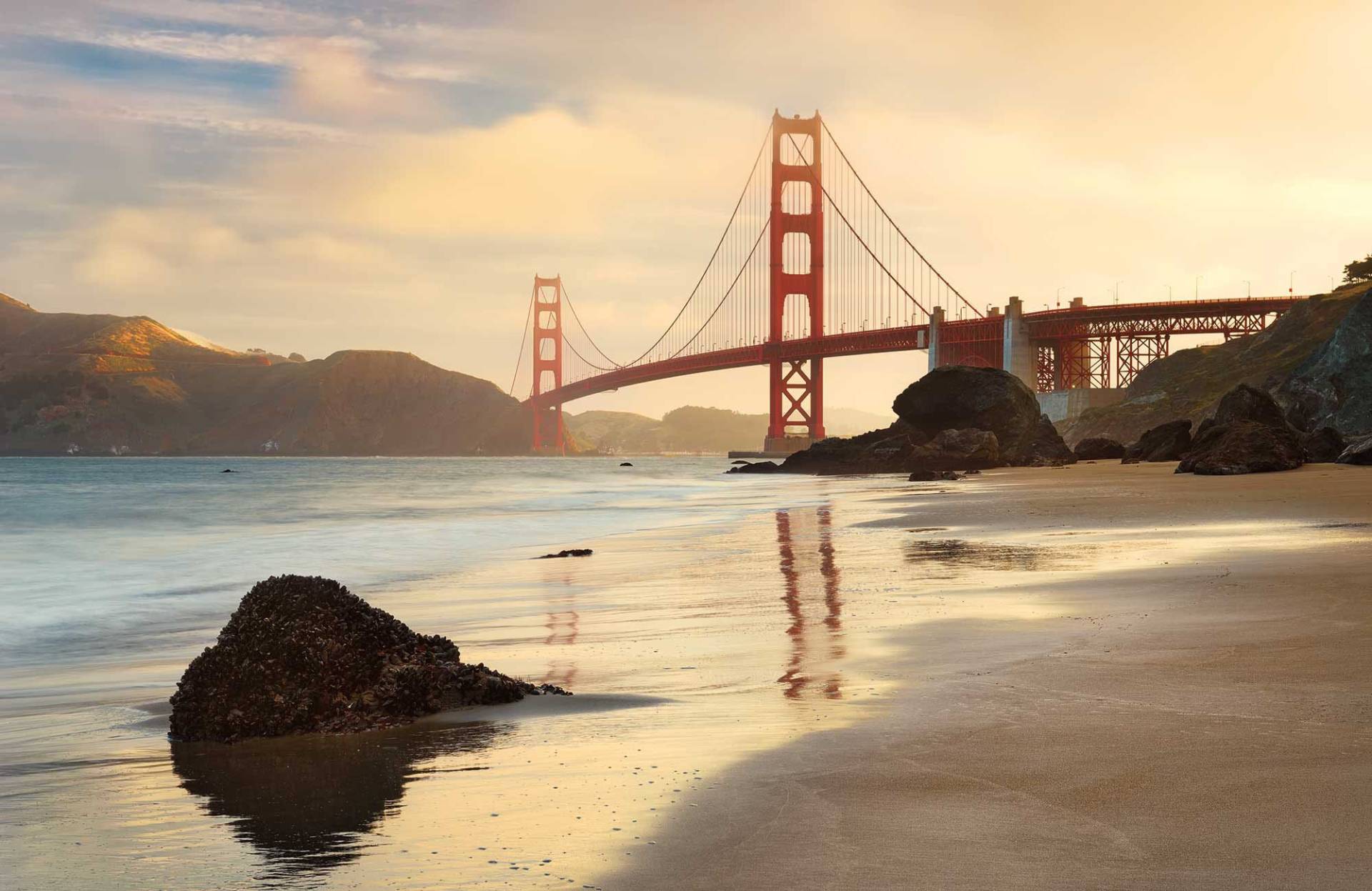 Komar Vliestapete »Digitaldruck Vlies - Golden Gate - Grösse 400 x 260 cm«, bedruckt, Wohnzimmer, Schlafzimmer von Komar