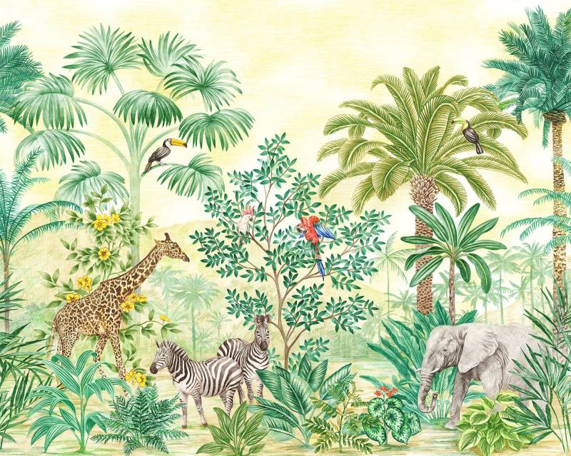Komar Vliestapete »Digitaldruck Vlies - Jungle Adventure - Grösse 350 x 280 cm«, bedruckt, Kinderzimmer von Komar