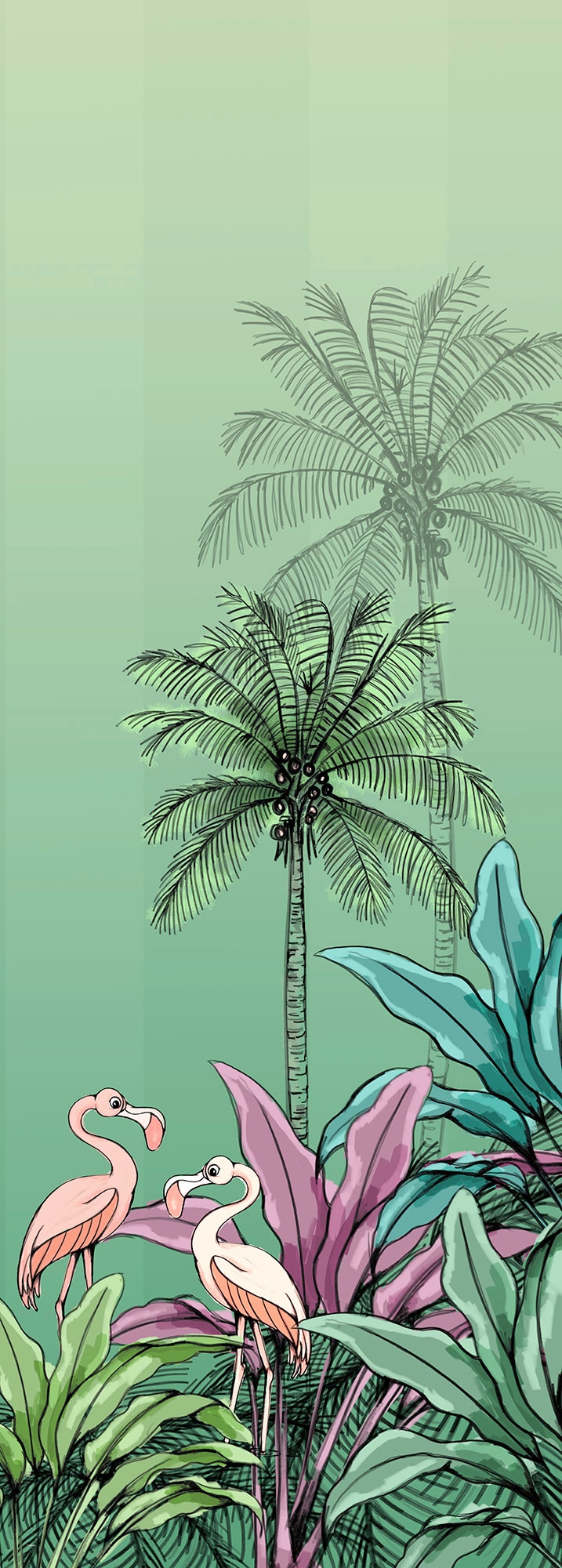 Komar Vliestapete »Digitaldruck Vlies - Jungle Flamingo - Grösse 100 x 280 cm«, bedruckt, Wohnzimmer, Schlafzimmer Komar Vliestapete »Digitaldruck Vlies - Jungle Flamingo - Grösse 100 x 280 cm«, bedruckt, Wohnzimmer, Schlafzimmer von Komar