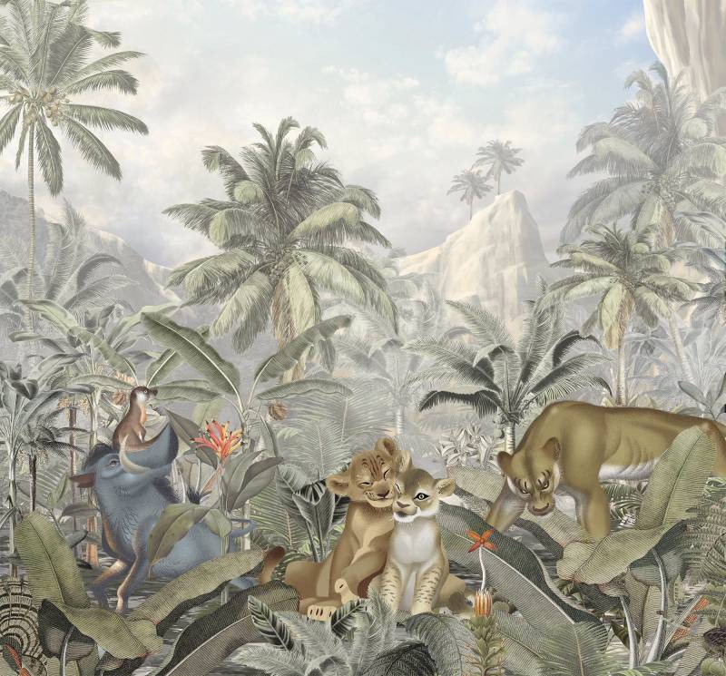 Komar Vliestapete »Digitaldruck Vlies - Lion King Hills - Grösse 300 x 280 cm«, bedruckt, Kinderzimmer von Komar