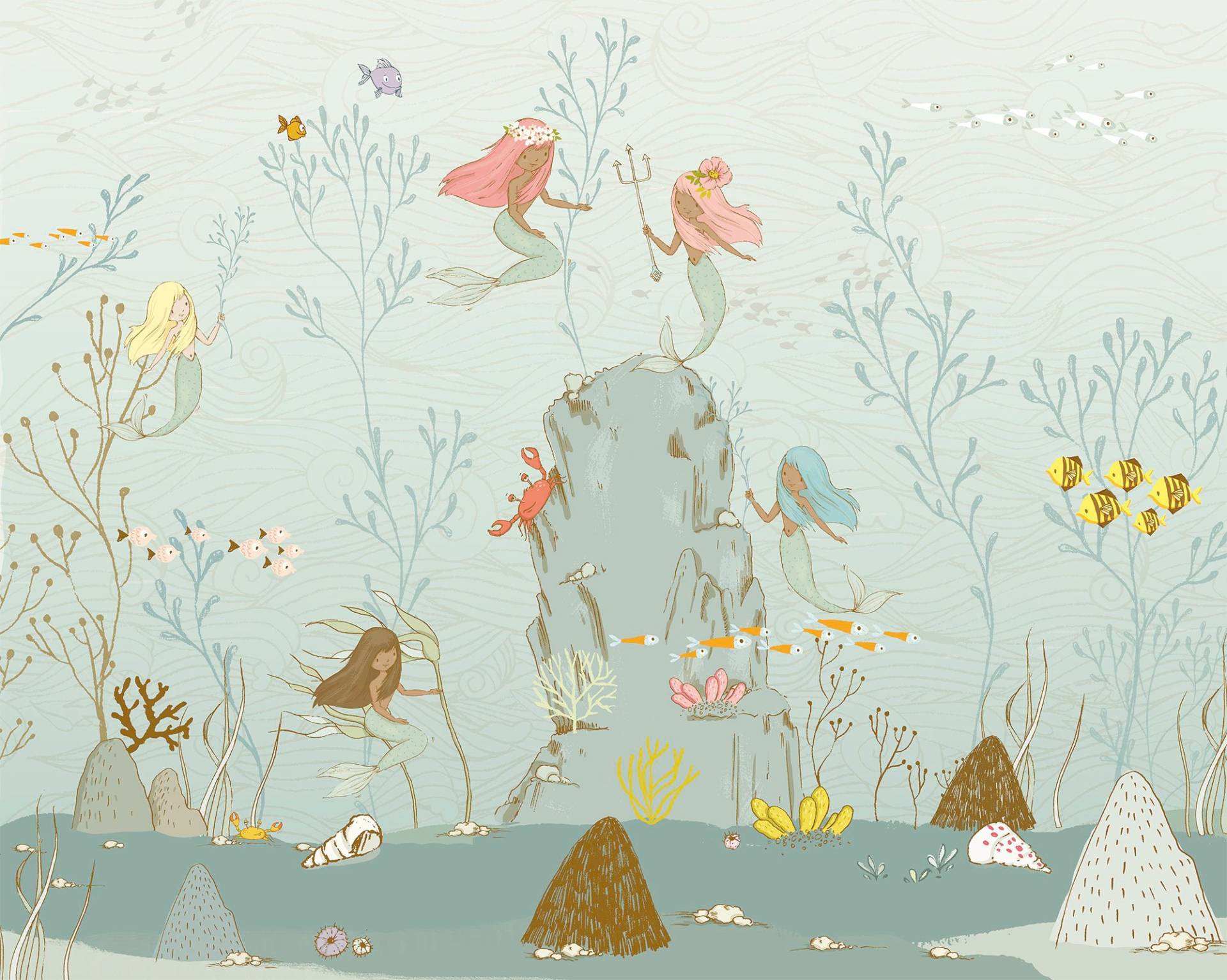 Komar Vliestapete »Digitaldruck Vlies - Mermaids - Grösse 350 x 280 cm«, bedruckt, Kinderzimmer Komar Vliestapete »Digitaldruck Vlies - Mermaids - Grösse 350 x 280 cm«, bedruckt, Kinderzimmer von Komar