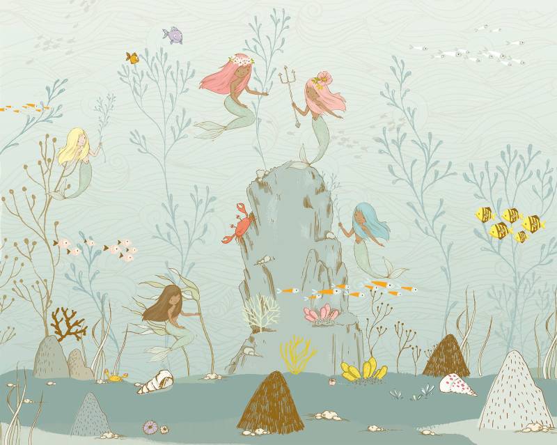 Komar Vliestapete »Digitaldruck Vlies - Mermaids - Grösse 350 x 280 cm«, bedruckt, Kinderzimmer von Komar