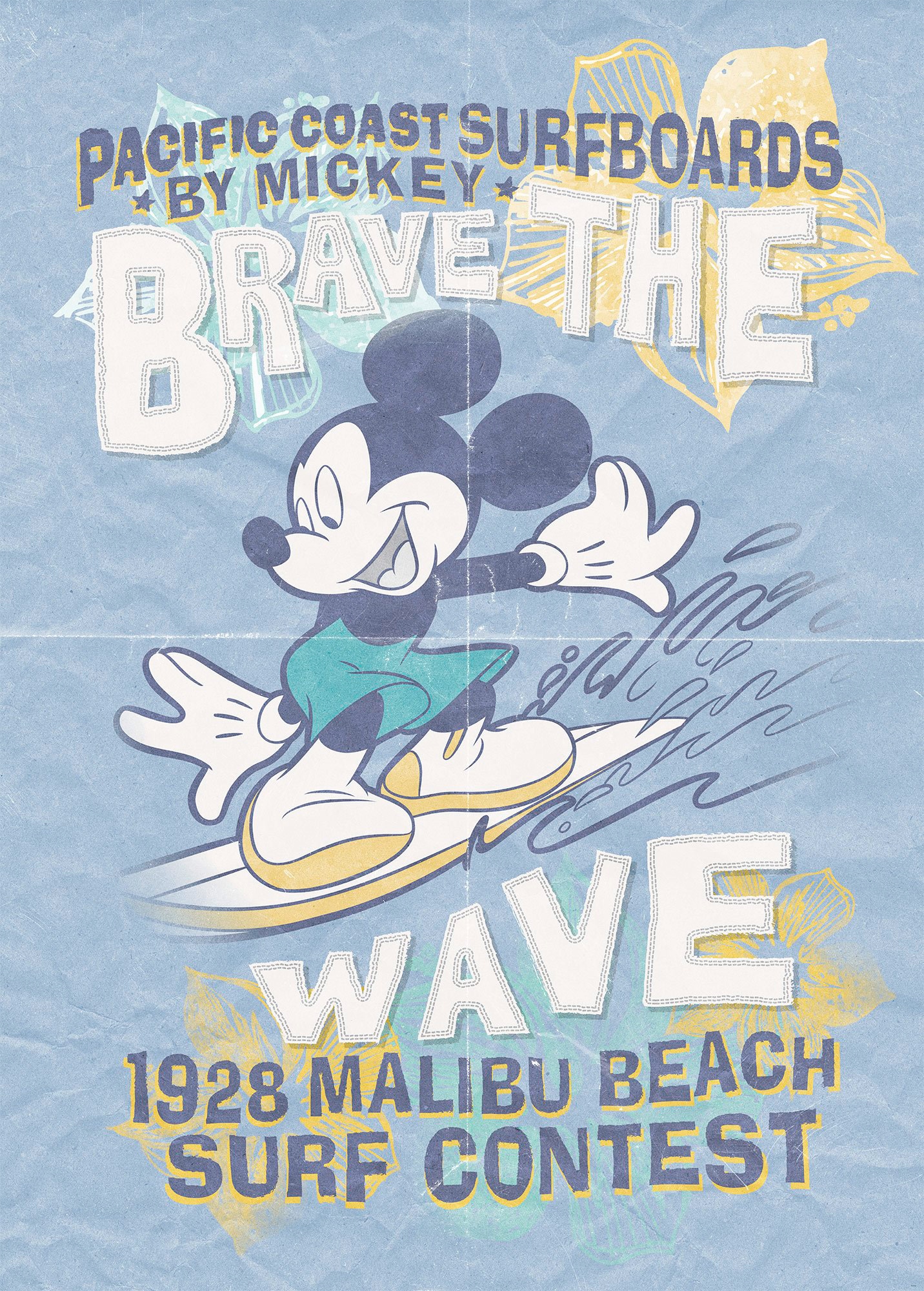 Komar Vliestapete »Mickey Brave the Wave« von Komar