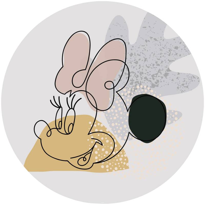 Komar Fototapete »Vlies selbstklebend - Minnie Line Art - Grösse 125 x 125 cm«, bedruckt, Kinderzimmer von Komar
