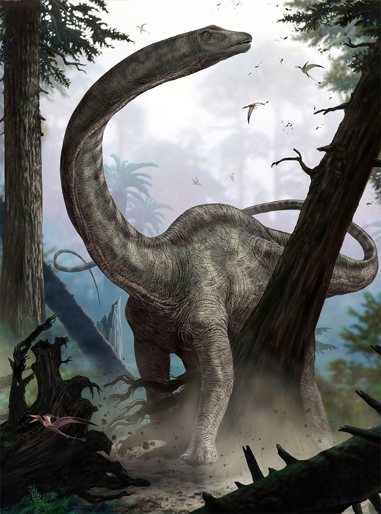 Komar Fototapete »Rebbachisaurus«, bedruckt-Comic-Retro-mehrfarbig von Komar