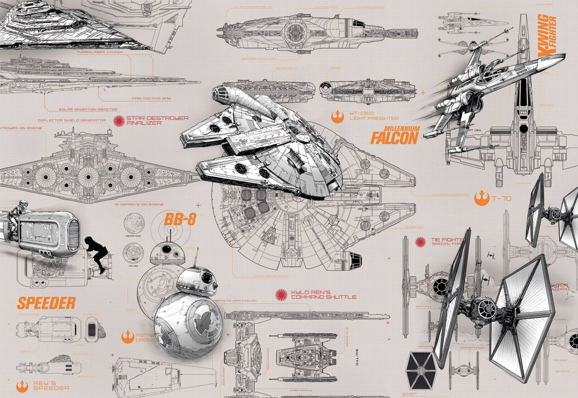 Komar Fototapete »STAR WARS Blueprints« von Komar