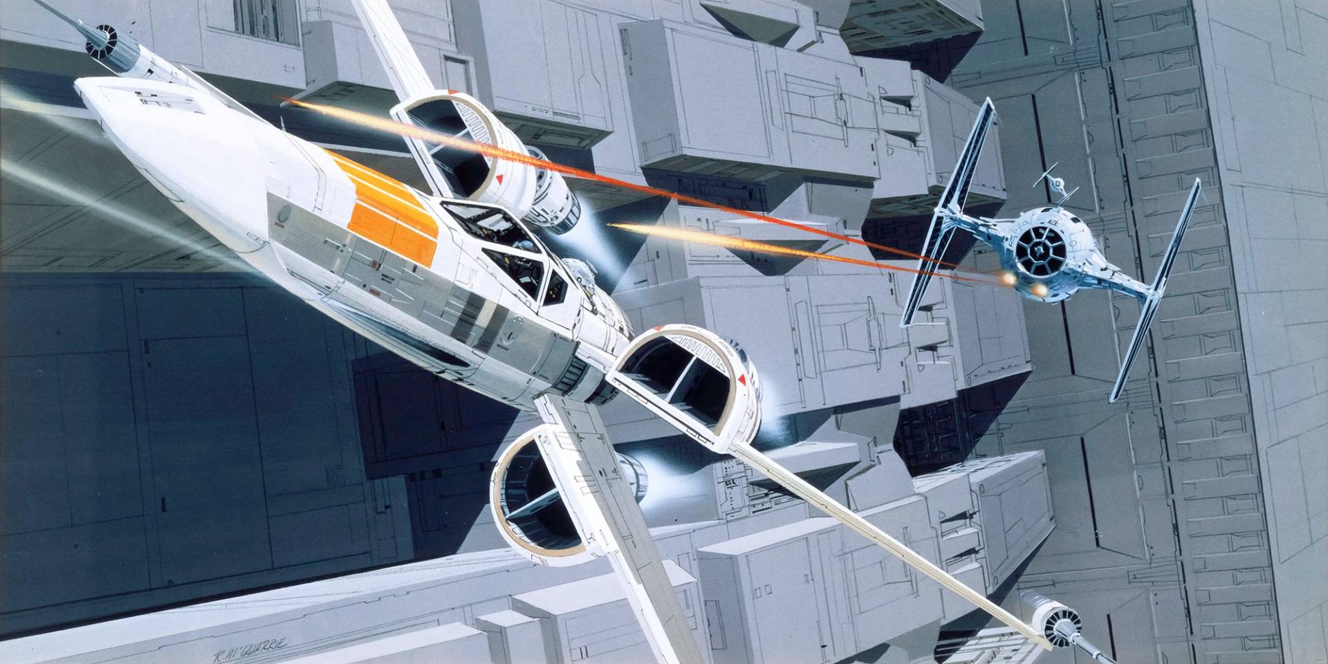 Komar Vliestapete »Star Wars Classic RMQ X-Wing vs TIE-Fighter« von Komar