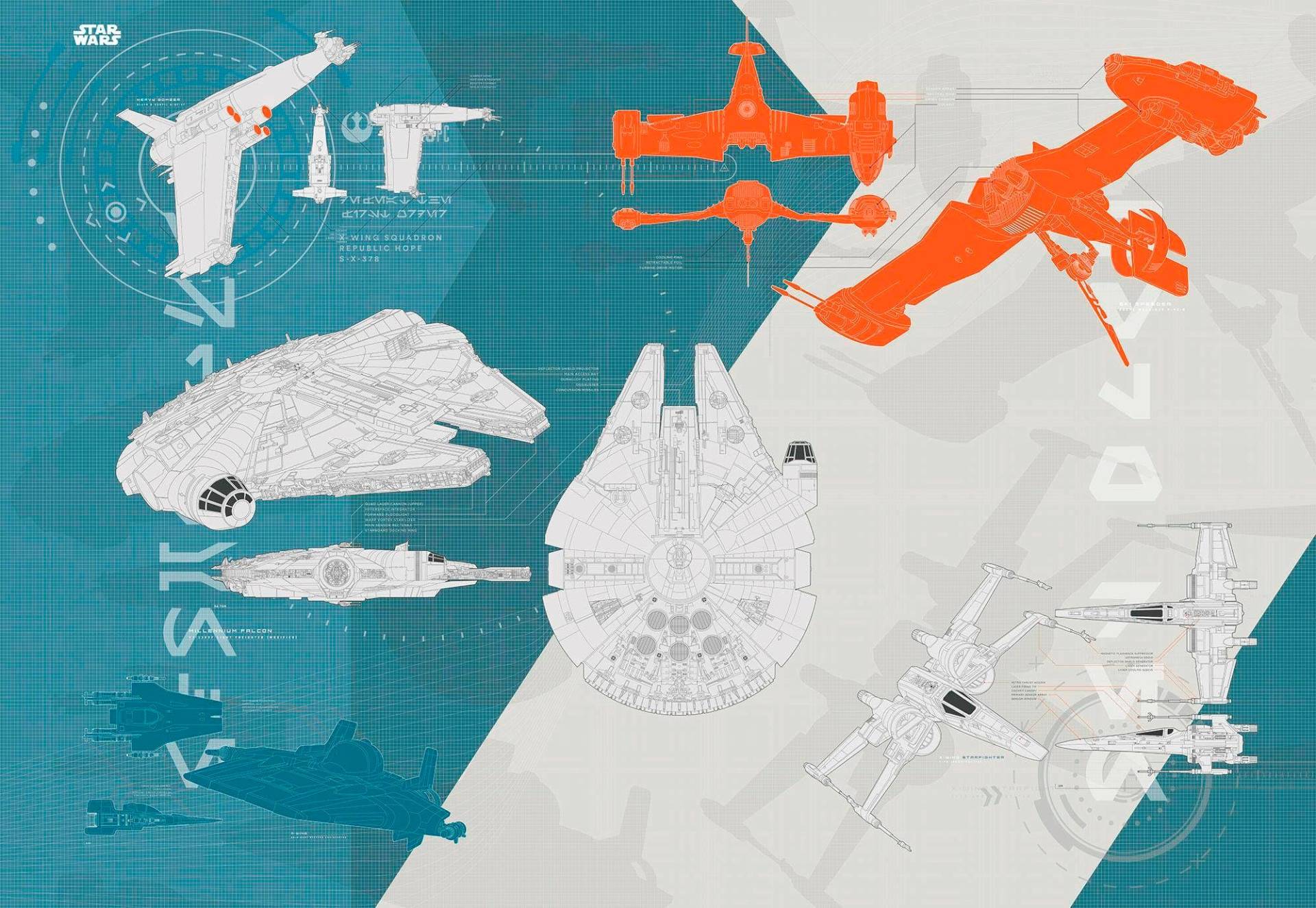 Komar Fototapete »Star Wars – Technical Plan« von Komar