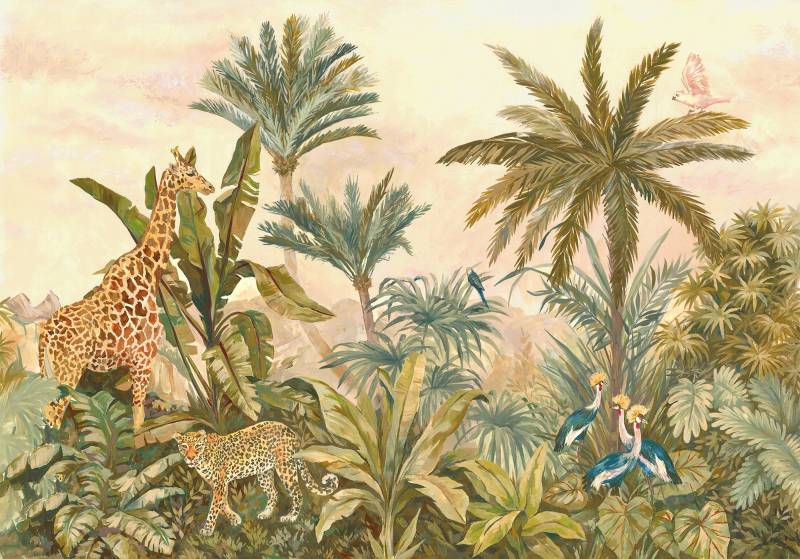 Komar Vliestapete »Digitaldruck Vlies - Tropical Vintage Garden - Grösse 400 x 280 cm«, bedruckt, Kinderzimmer von Komar
