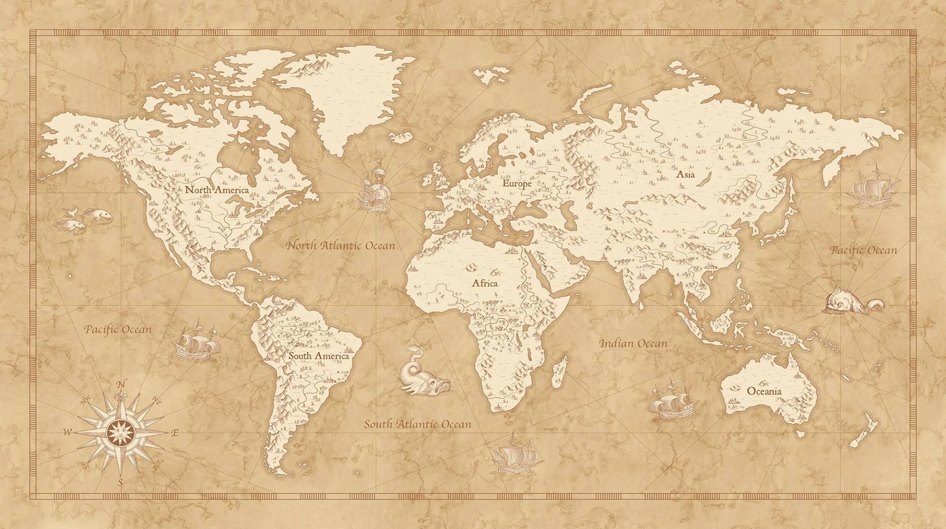 Komar Vliestapete »Digitaldruck Vlies - Vintage World Map - Grösse 500 x 280 cm«, bedruckt, Kinderzimmer Komar Vliestapete »Digitaldruck Vlies - Vintage World Map - Grösse 500 x 280 cm«, bedruckt, Kinderzimmer von Komar