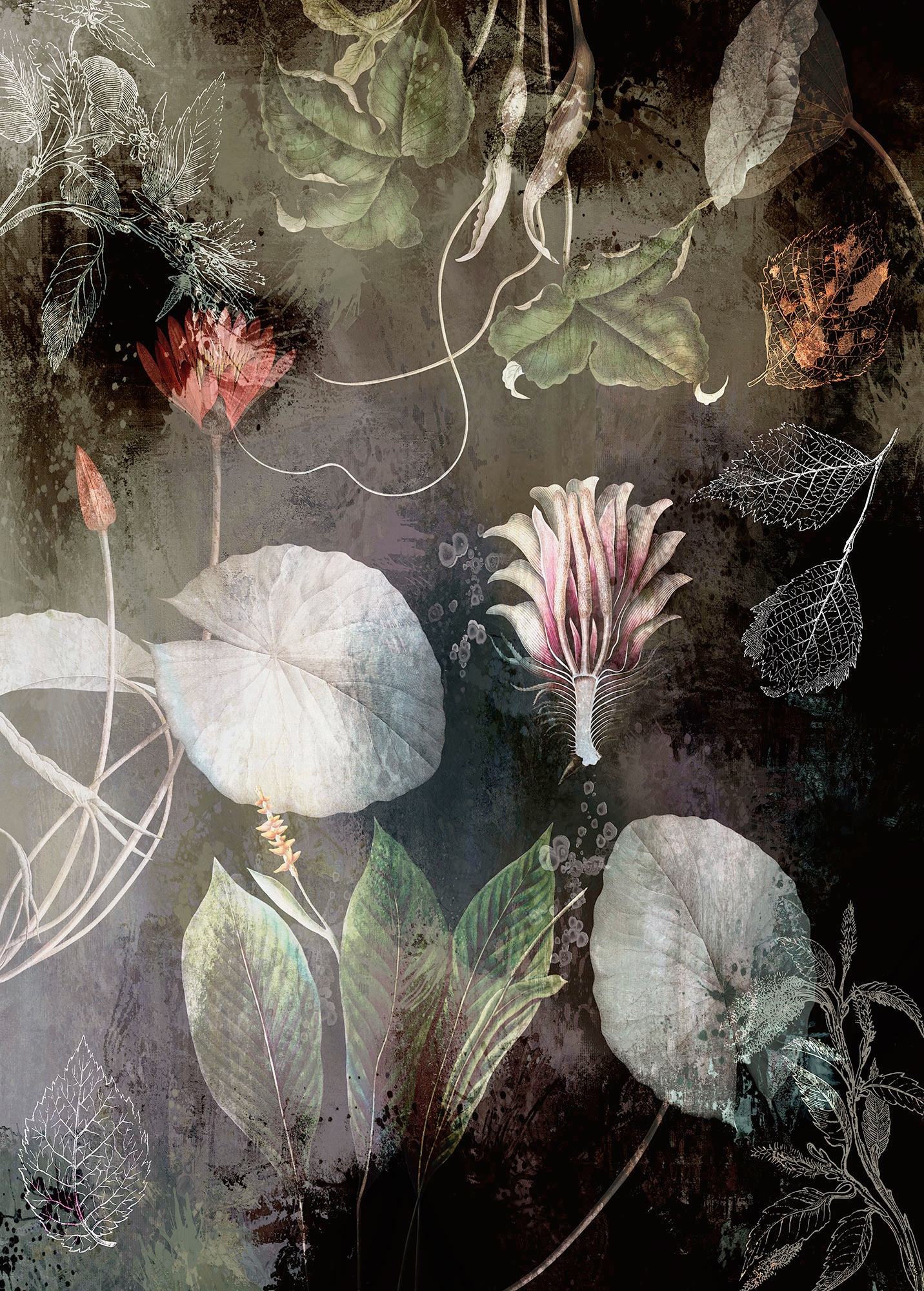 Komar Vliestapete »Digitaldruck Vlies - Night Flowers - Grösse 200 x 280 cm«, bedruckt, Wohnzimmer, Schlafzimmer Komar Vliestapete »Digitaldruck Vlies - Night Flowers - Grösse 200 x 280 cm«, bedruckt, Wohnzimmer, Schlafzimmer von Komar