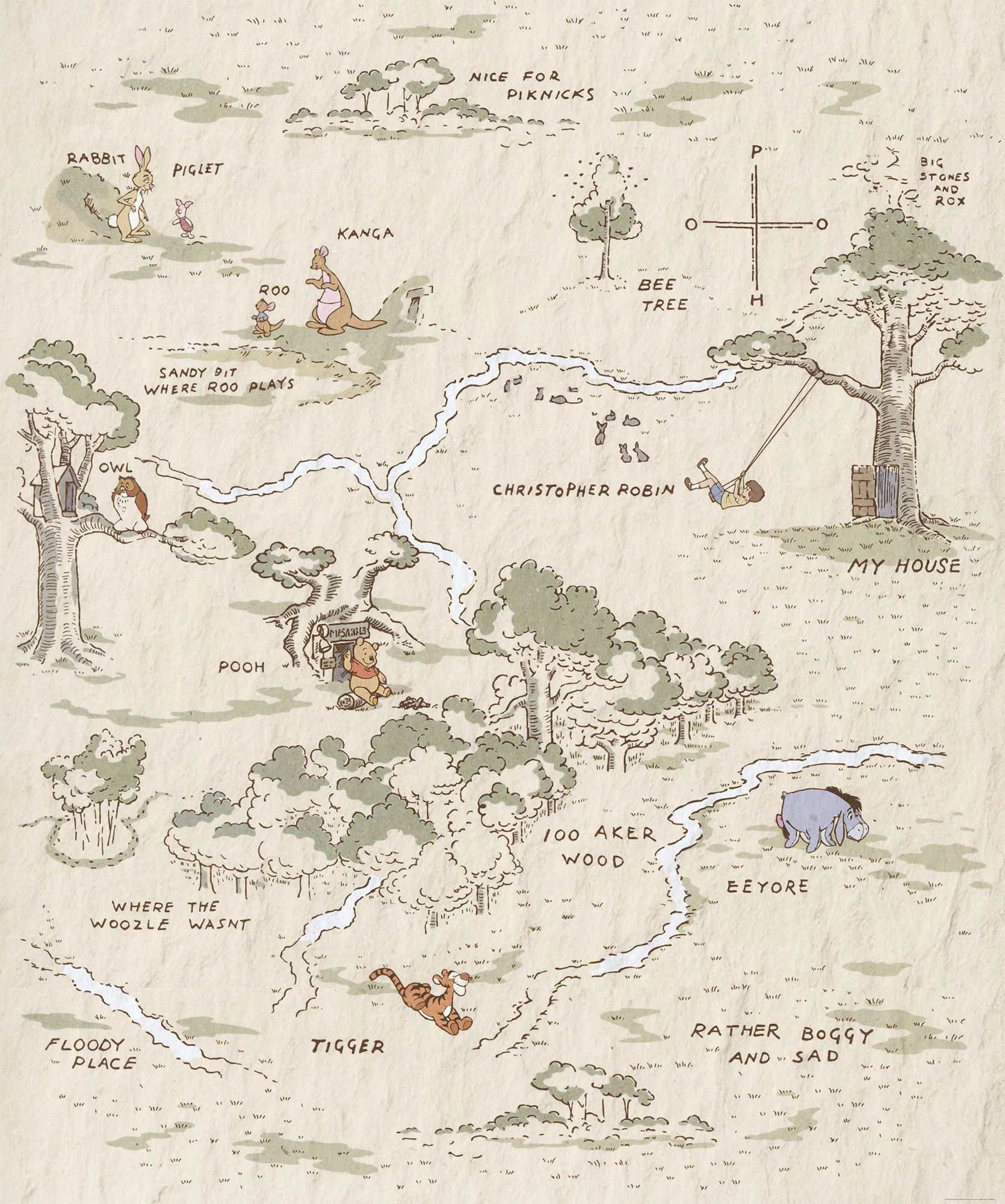 Komar Vliestapete »Winnie the Pooh Map« von Komar