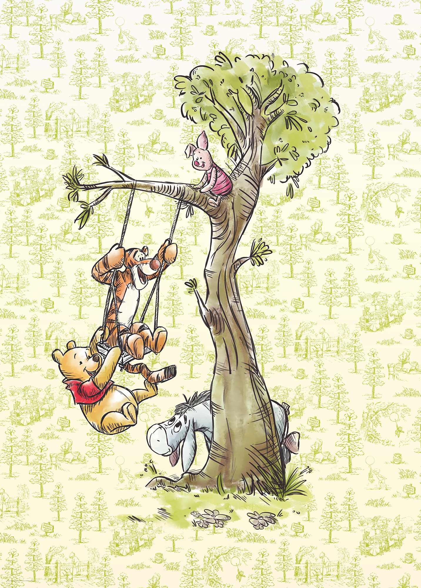 Komar Vliestapete »Winnie the Pooh in the wood« von Komar