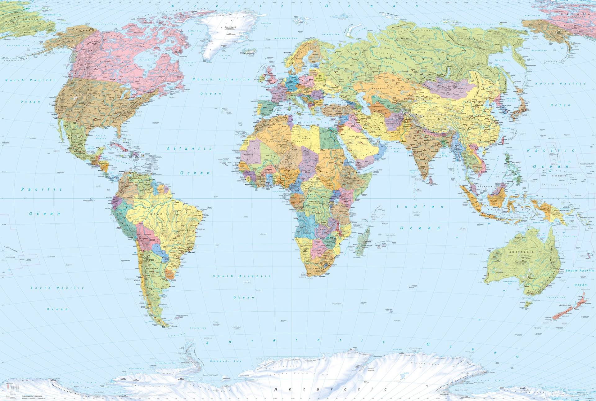 Komar Vliestapete »Vlies - World Map - Grösse 368 x 248 cm«, bedruckt, Wohnzimmer, Schlafzimmer Komar Vliestapete »Vlies - World Map - Grösse 368 x 248 cm«, bedruckt, Wohnzimmer, Schlafzimmer von Komar