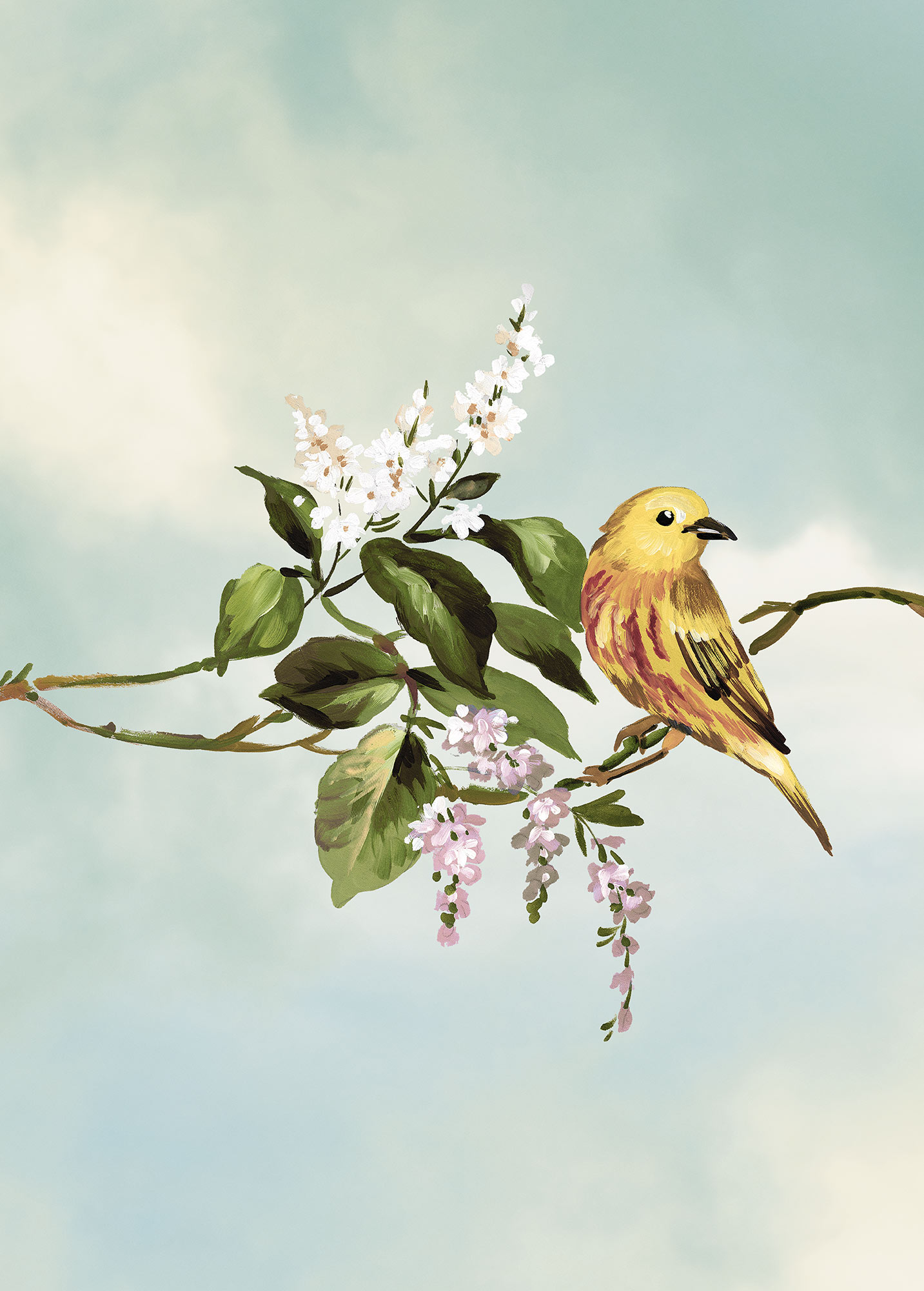 Komar Bild »Gazouillis des Oiseaux«, Natur, (1 St.), Wandbild zur Dekoration - ohne Rahmen von Komar