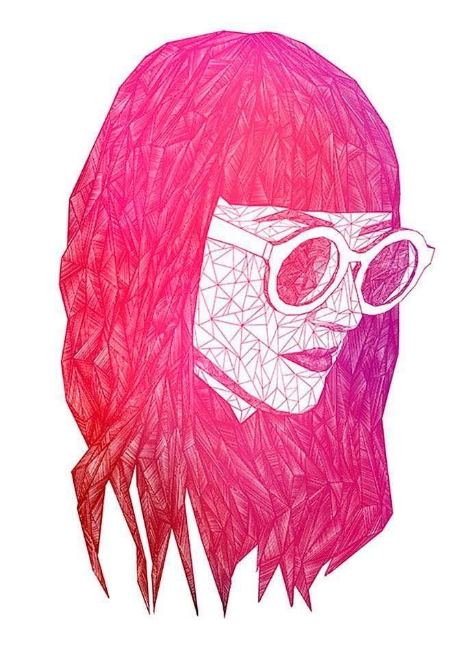Komar Poster »Grid Pink«, Porträts, (1 St.) von Komar