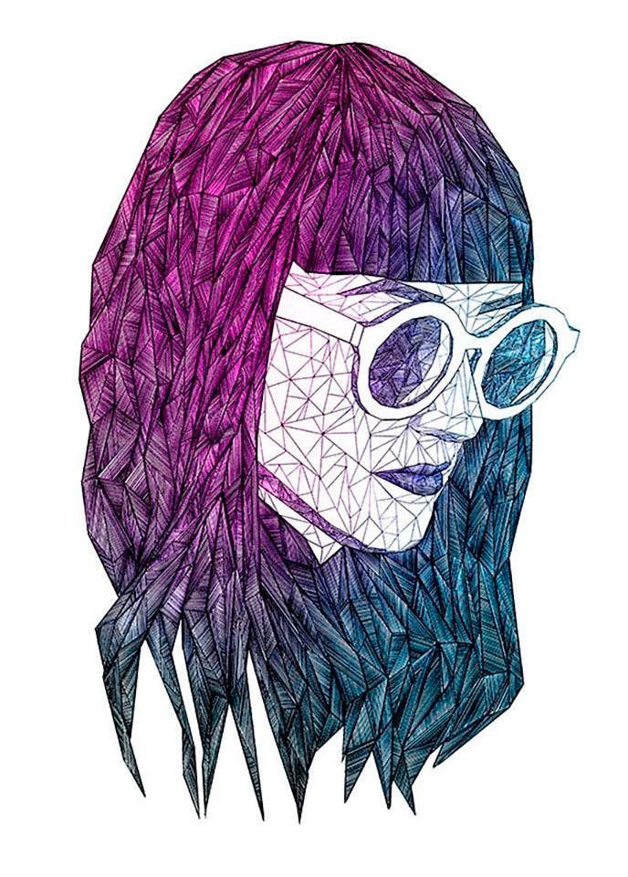 Komar Bild »Grid Violet«, Porträts, (1 St.), Wandbild zur Dekoration - ohne Rahmen von Komar
