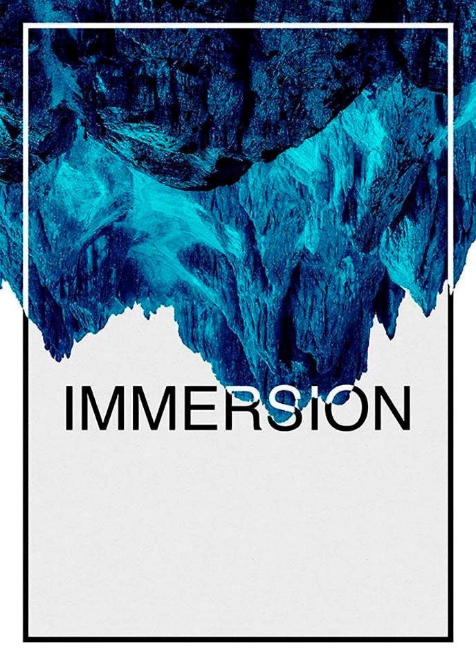 Komar Poster »Immersion Blue«, Abstrakt-Sprüche & Texte, (1 St.) von Komar