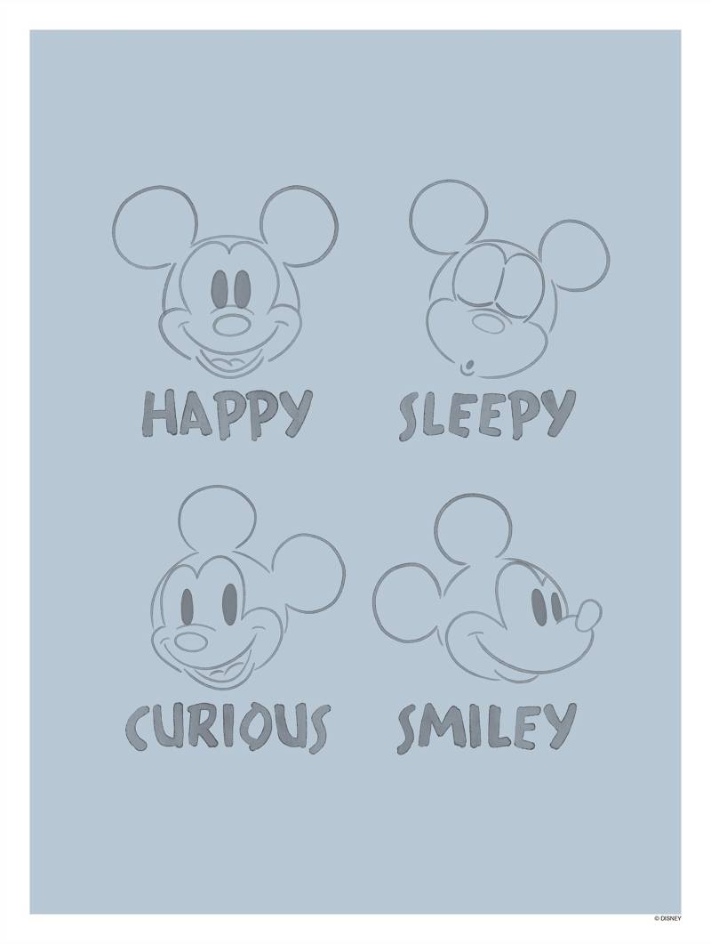 Komar Bild »Mickey Blue Emotions«, Disney, (1 St.), Wandbild zur Dekoration im Kinderzimmer - ohne Rahmen von Komar