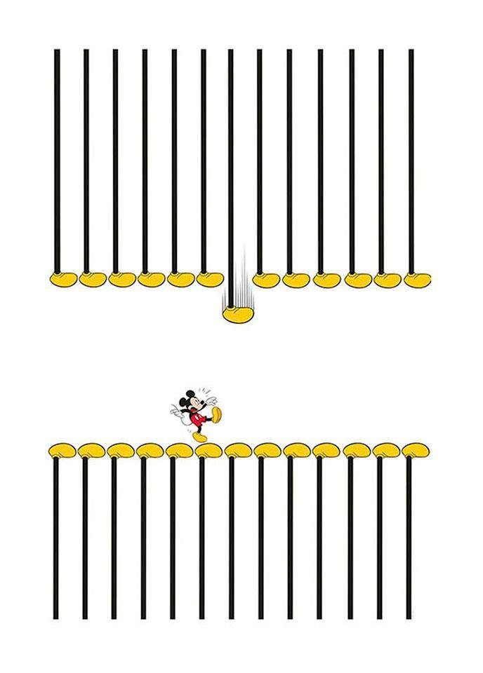 Komar Poster »Mickey Mouse Footlines«, Disney, (1 St.) von Komar