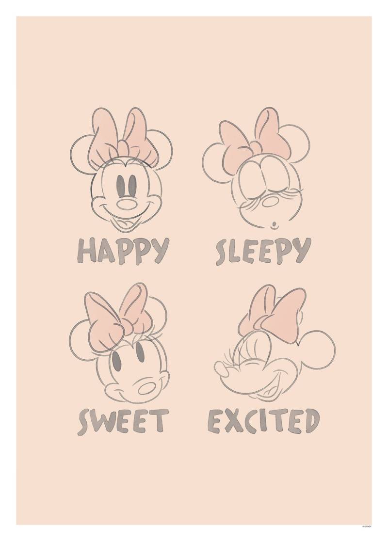 Komar Bild »Minnie Pink Emotions«, Disney, (1 St.), Wandbild zur Dekoration im Kinderzimmer - ohne Rahmen von Komar