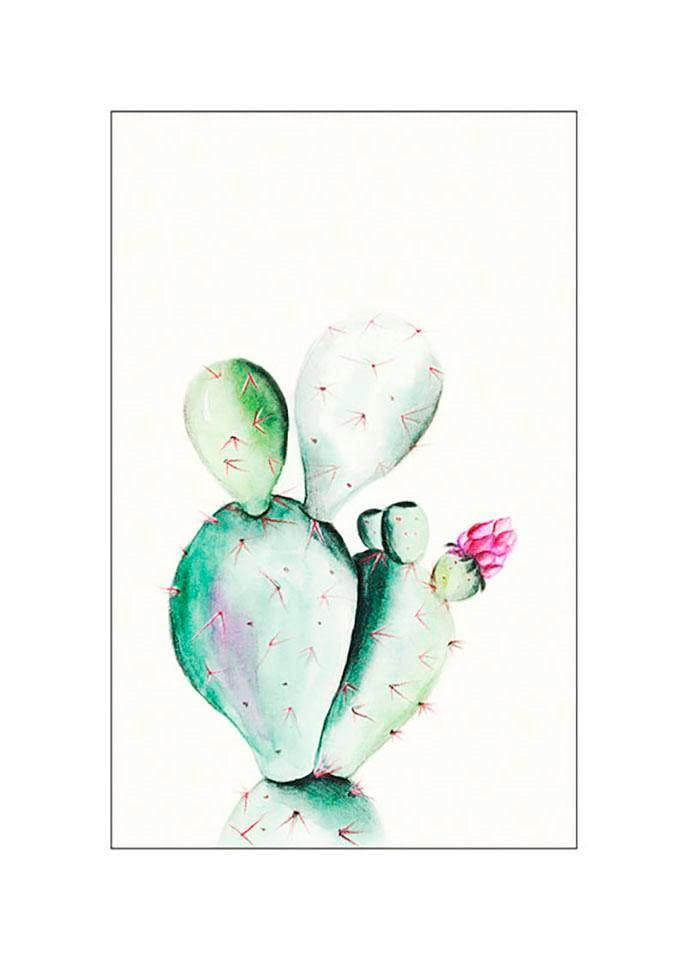 Komar Poster »Prickly Pear Watercolor«, Pflanzen-Blätter, (1 St.) von Komar