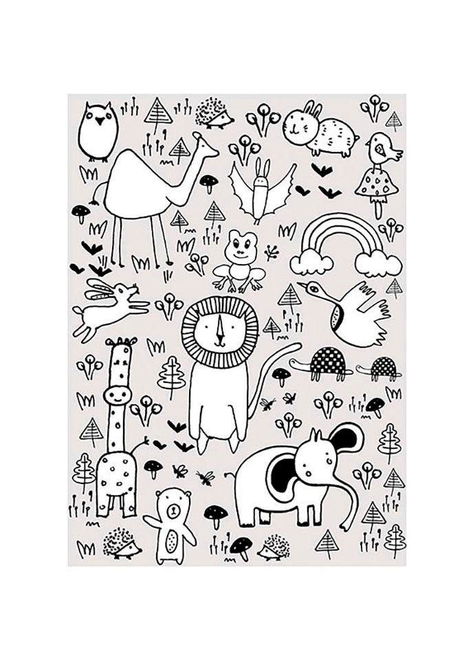 Komar Bild »Scribble Park«, Tiere, (1 St.), Wandbild zur Dekoration - ohne Rahmen Komar Bild »Scribble Park«, Tiere, (1 St.), Wandbild zur Dekoration - ohne Rahmen von Komar